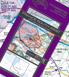 Francúzsko Juhozápad VFR Letecká mapa - ICAO 500k 2019
