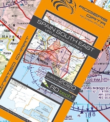 Španielsko Letecká mapa juhovýchod VFR - ICAO 500k 2020