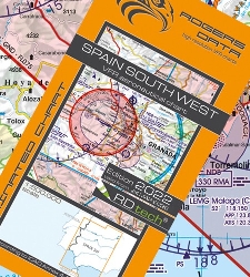 Španielsko juhozápad VFR Letecká mapa - ICAO 500k 2022